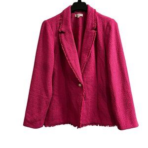 Nanette Lepore Fuchsia Pink Textured Tweed Blazer Stunning